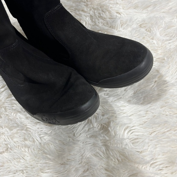 Coach Tatum Black Wool & Suede Leather Winter Boots Size 7.5 - Picture 4 of 10